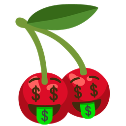 Cherries and Money-mouth face