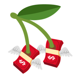 cherries and money with wings