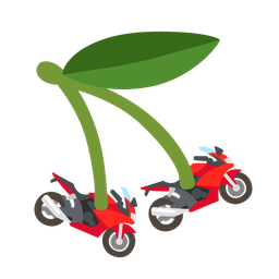 cherries and motorcycle