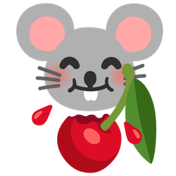cherries and mouse face