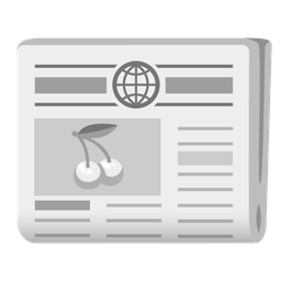 cherries and newspaper