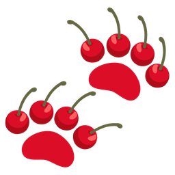 cherries and paw prints