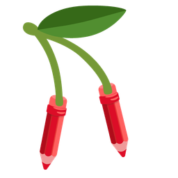 cherries and pencil