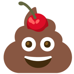 cherries and pile of poo