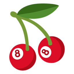 cherries and pool 8 ball
