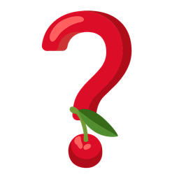 cherries and red question mark