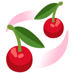 cherries and revolving hearts