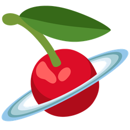 cherries and ringed planet