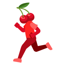 cherries and running shoe