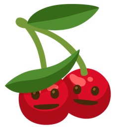 cherries and saluting face