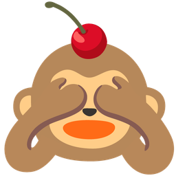 cherries and see-no-evil monkey