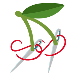 cherries and sewing needle