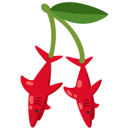 cherries and shark