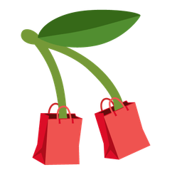cherries and shopping bags
