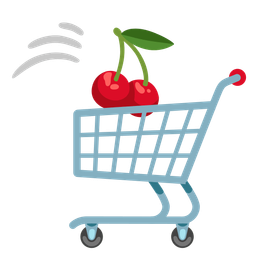 cherries and shopping cart
