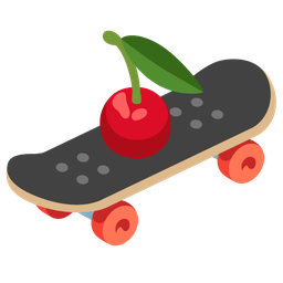 cherries and skateboard