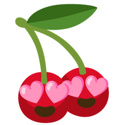 Cherries and Smiling face with heart-eyes