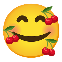 Cherries and Smiling face with hearts