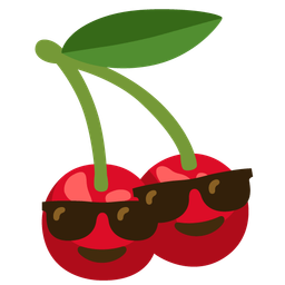 cherries and smiling face with sunglasses