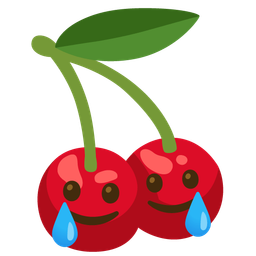 Cherries and Smiling face with tear