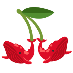 cherries and spouting whale