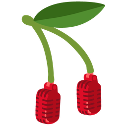 cherries and studio microphone