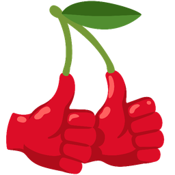 cherries and thumbs up