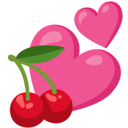 cherries and two hearts