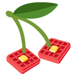 cherries and waffle