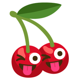 Cherries and Winking face with tongue