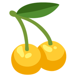 cherries and yellow heart