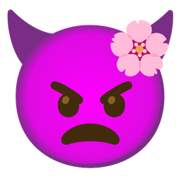 cherry blossom and angry face with horns