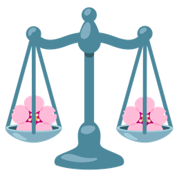 cherry blossom and balance scale