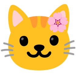 cherry blossom and cat face
