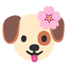 cherry blossom and dog face