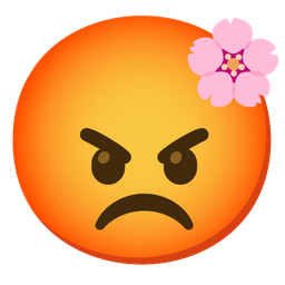 cherry blossom and enraged face
