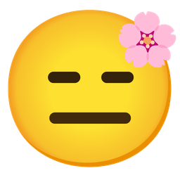 cherry blossom and expressionless face