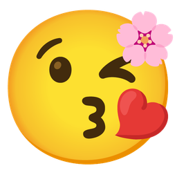 Cherry blossom and Face blowing a kiss