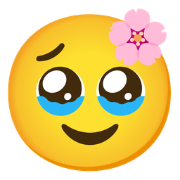 cherry blossom and face holding back tears