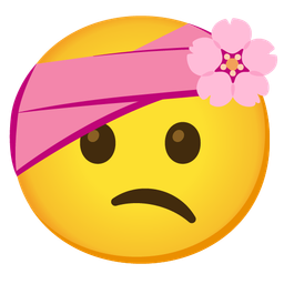 cherry blossom and face with head-bandage