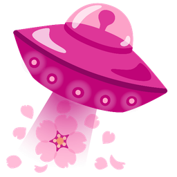 cherry blossom and flying saucer