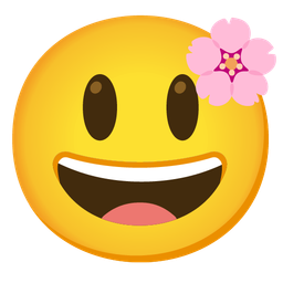 Cherry blossom and Grinning face with big eyes