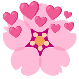 cherry blossom and heart with arrow