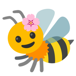 cherry blossom and honeybee