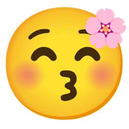 Cherry blossom and Kissing face with closed eyes