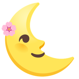 cherry blossom and last quarter moon face