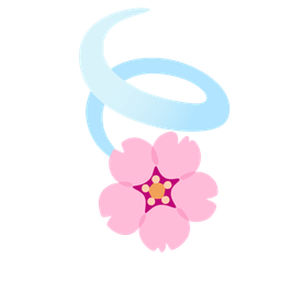 cherry blossom and leaf fluttering in wind