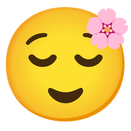 cherry blossom and relieved face