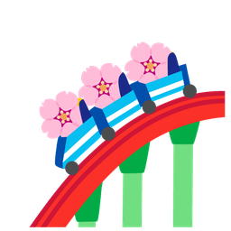 cherry blossom and roller coaster