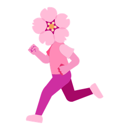 cherry blossom and running shoe